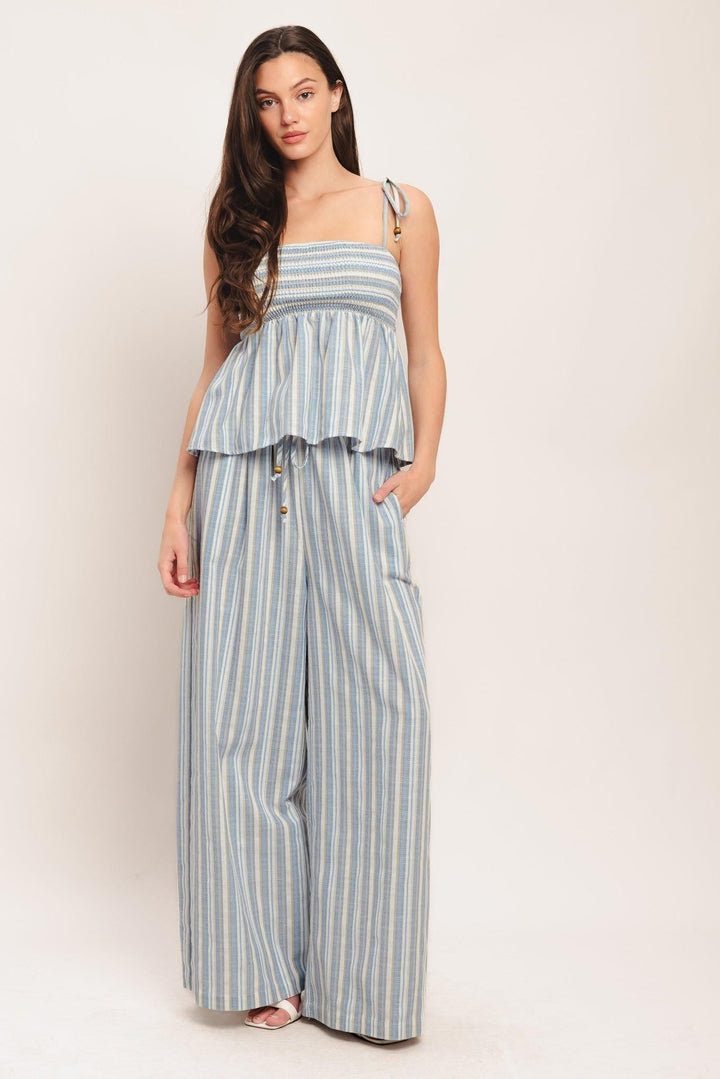 Coastal Day Strip Woven Top from KADOU Boutique