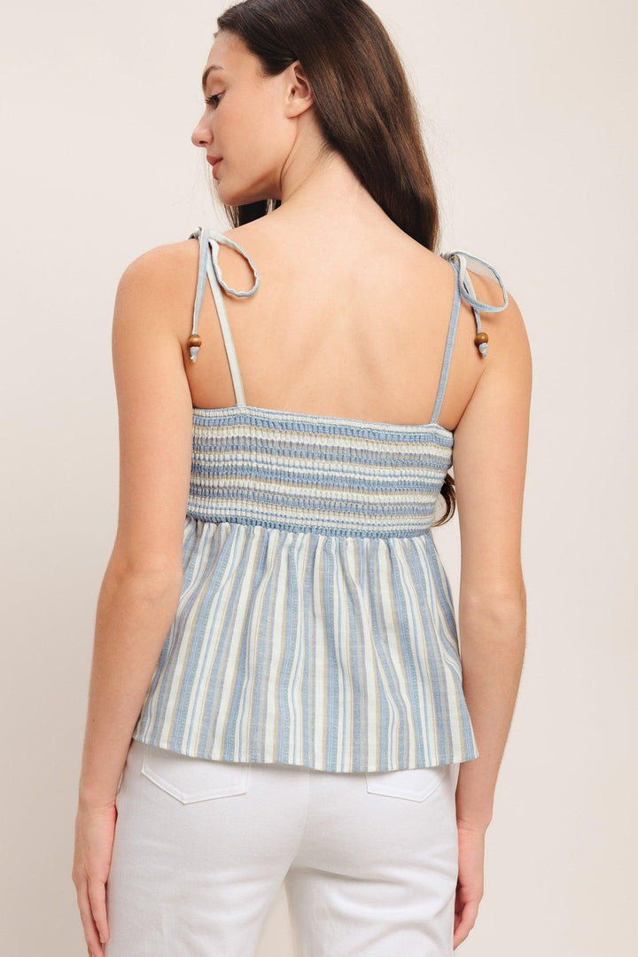 Coastal Day Strip Woven Top from KADOU Boutique