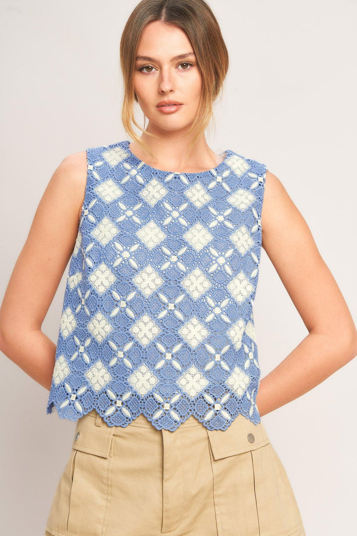 Coastal Woven Lace Top from KADOU Boutique