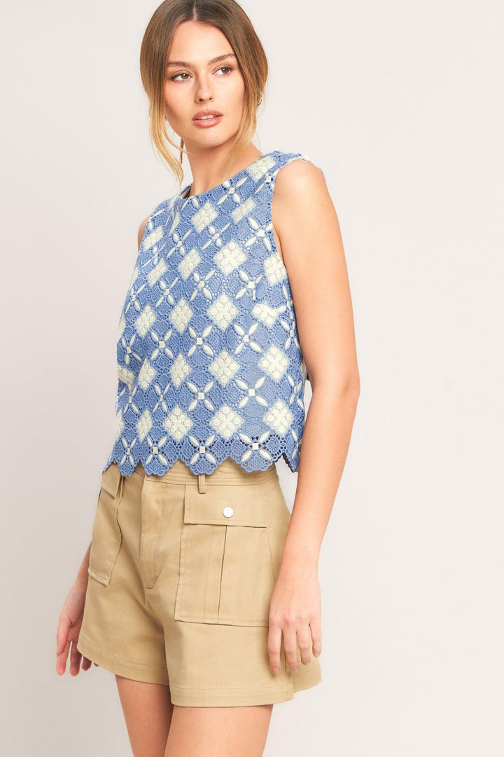 Coastal Woven Lace Top from KADOU Boutique