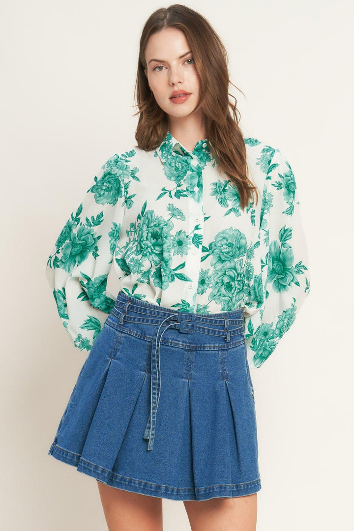 Botanical Pop Woven Top from KADOU Boutique