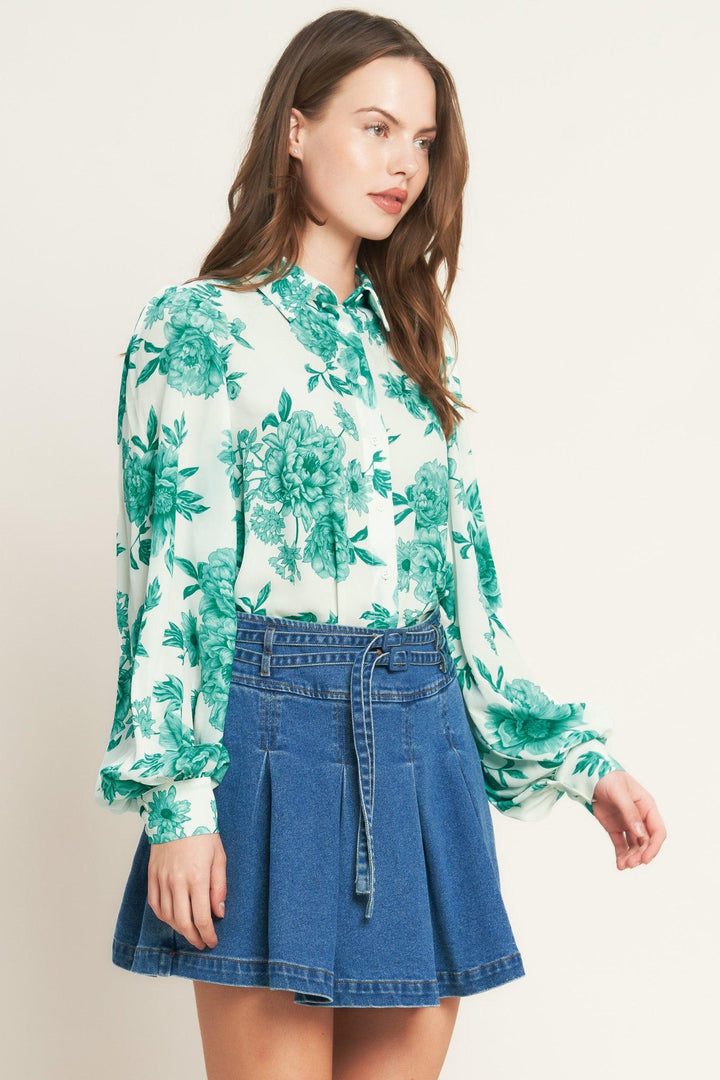 Botanical Pop Woven Top from KADOU Boutique