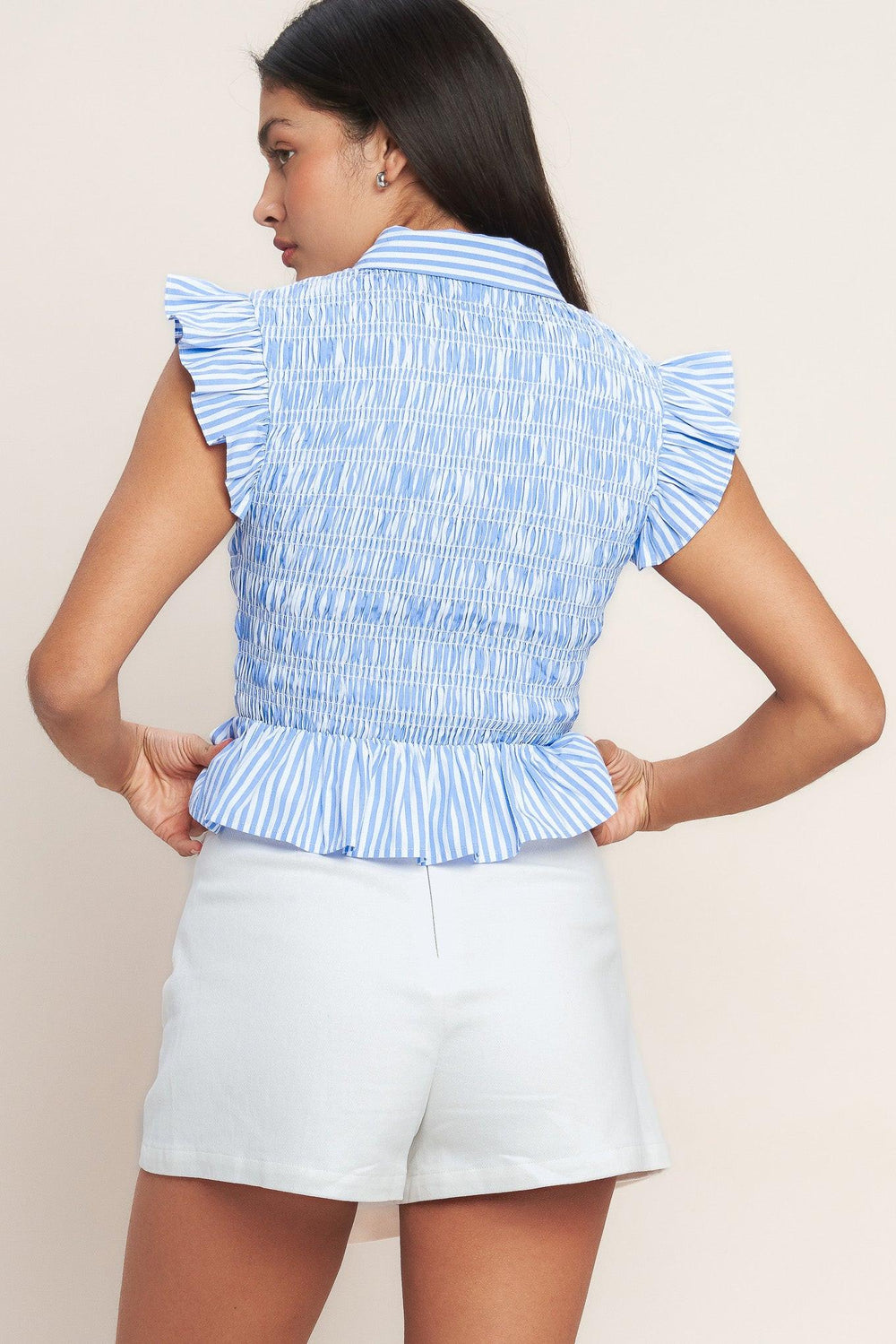 Effortlessly Sweet Striped Woven Top from KADOU Boutique