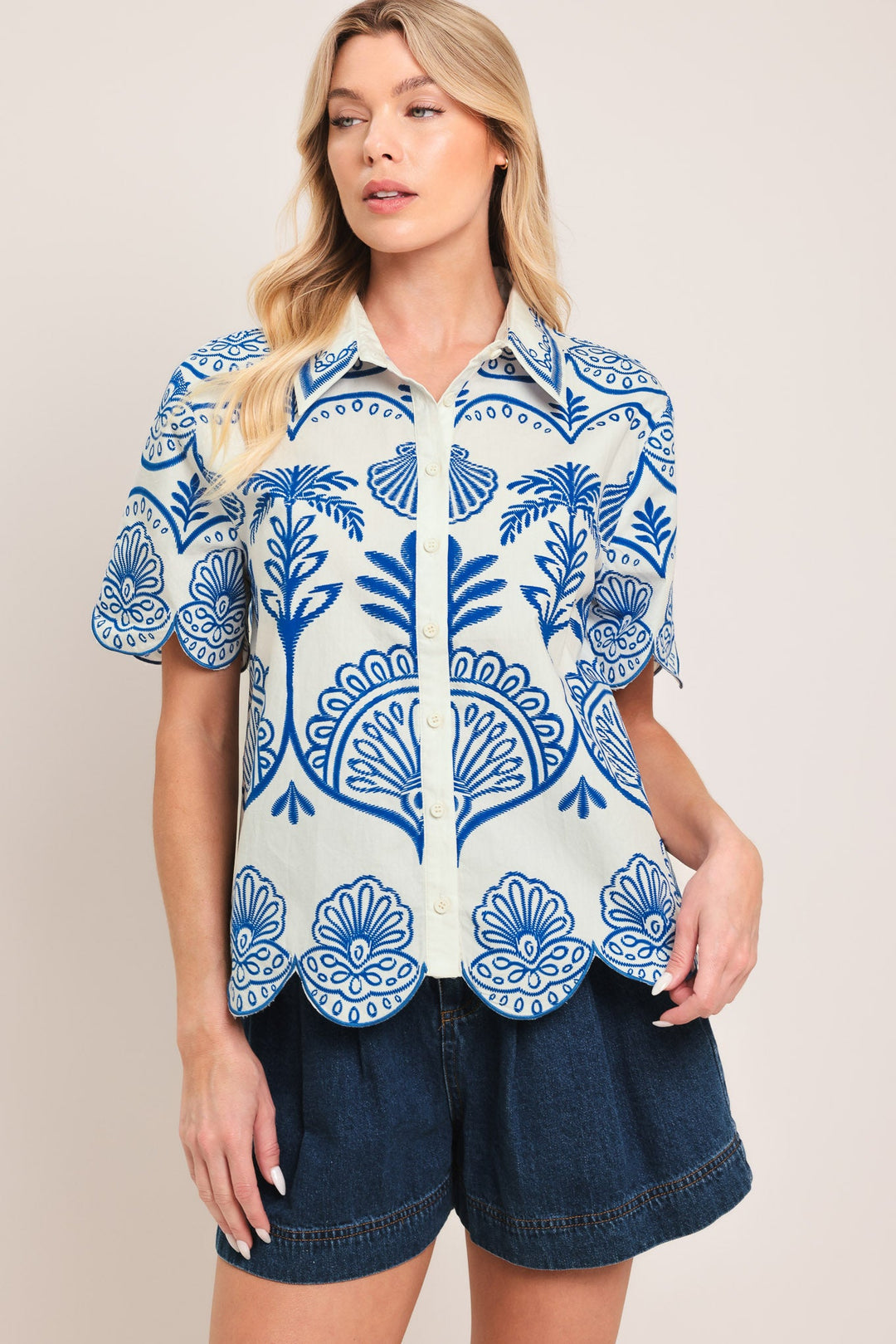 Coastline Palm Woven Top from KADOU Boutique