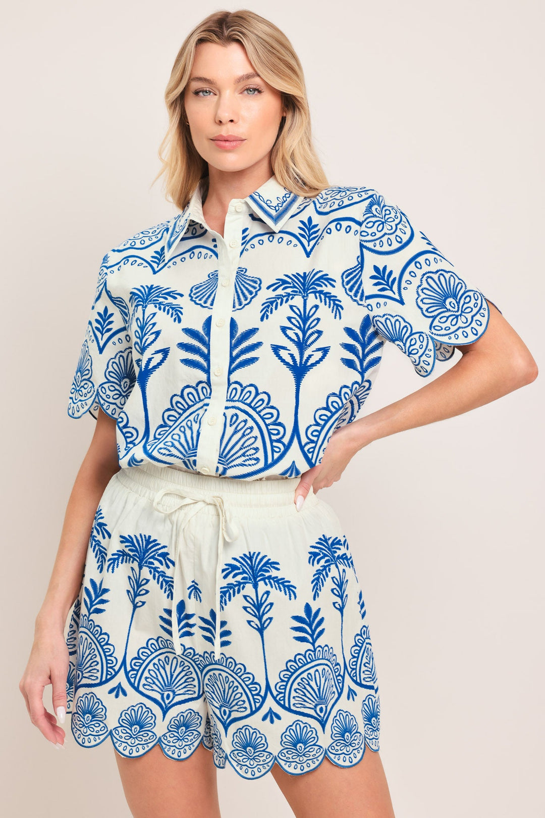 Coastline Palm Woven Top from KADOU Boutique