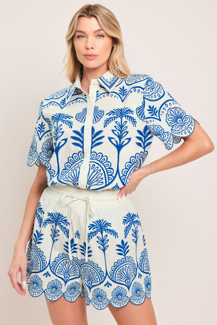 Coastline Palm Woven Top from KADOU Boutique