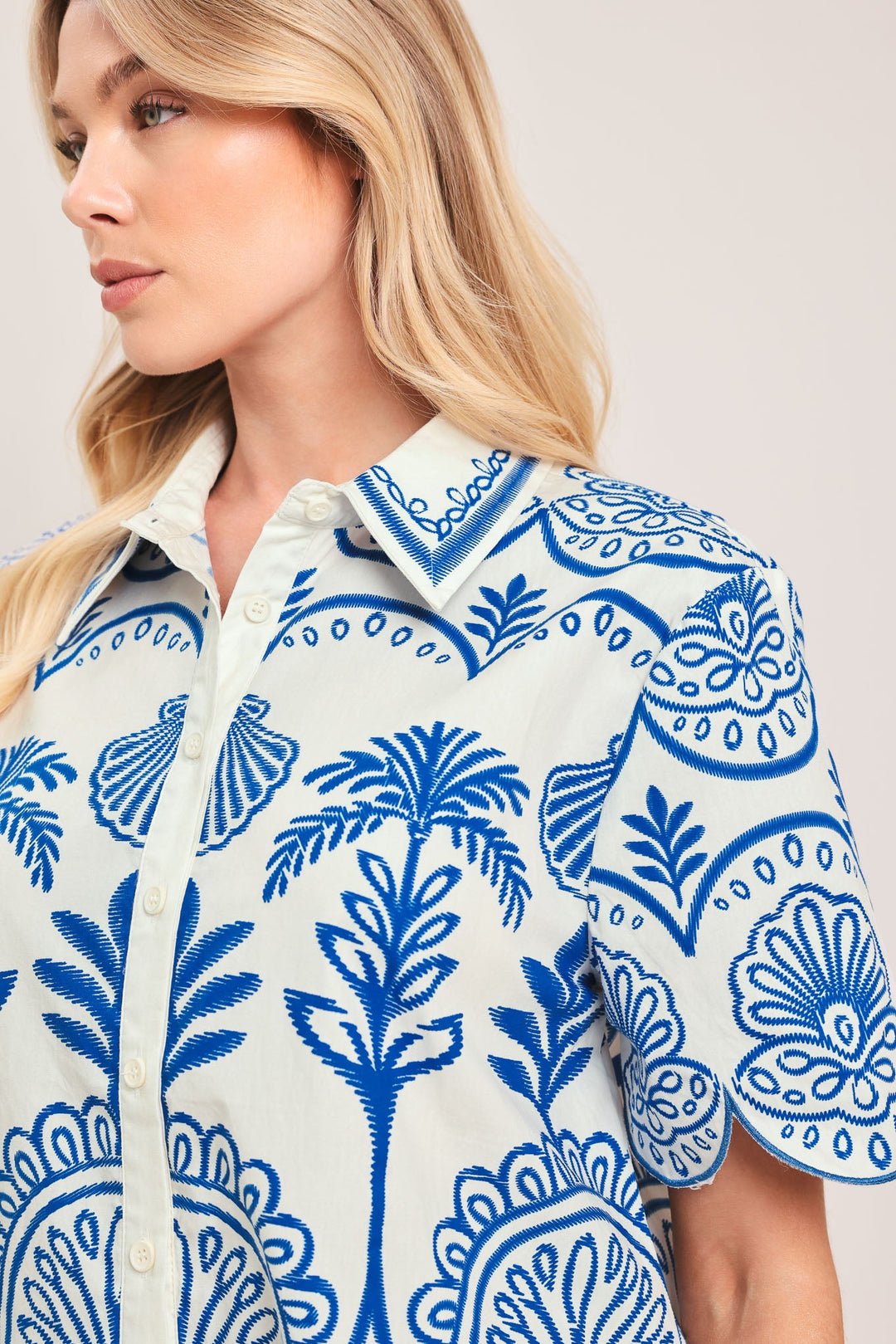 Coastline Palm Woven Top from KADOU Boutique