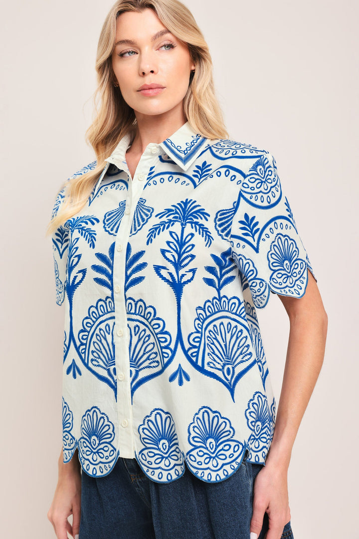 Coastline Palm Woven Top from KADOU Boutique