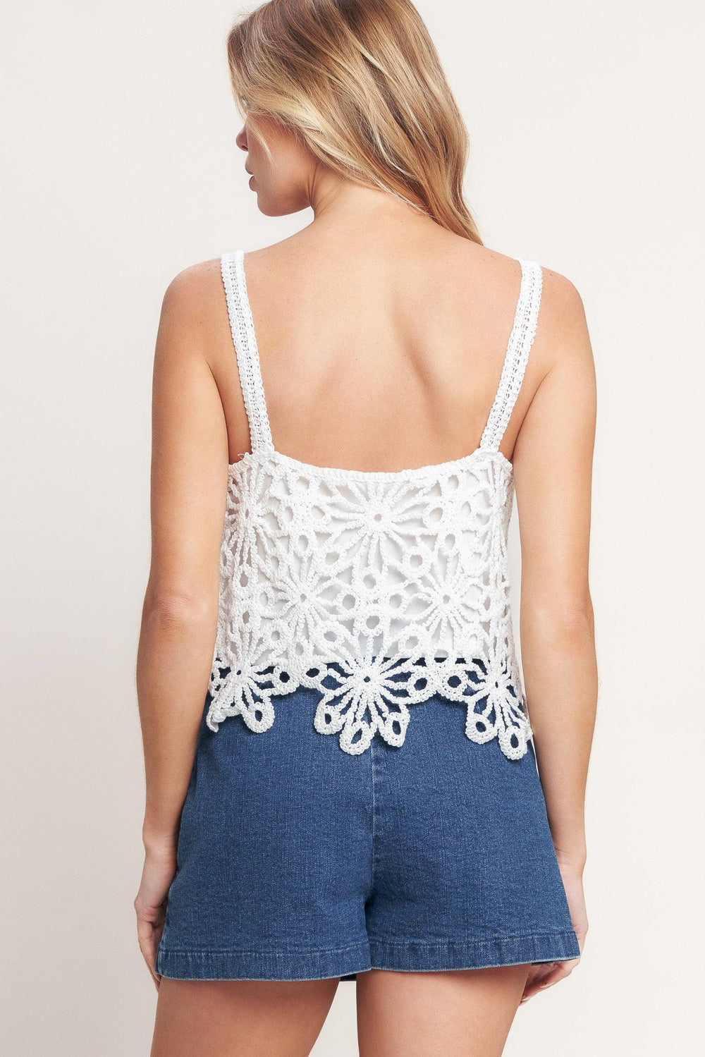 Sunlit Lace Story Crochet Lace Top from KADOU Boutique