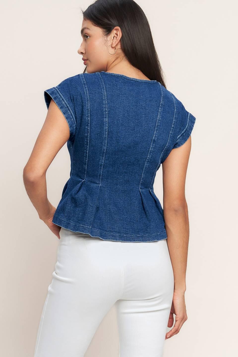 The One You Keep Denim Top from KADOU Boutique