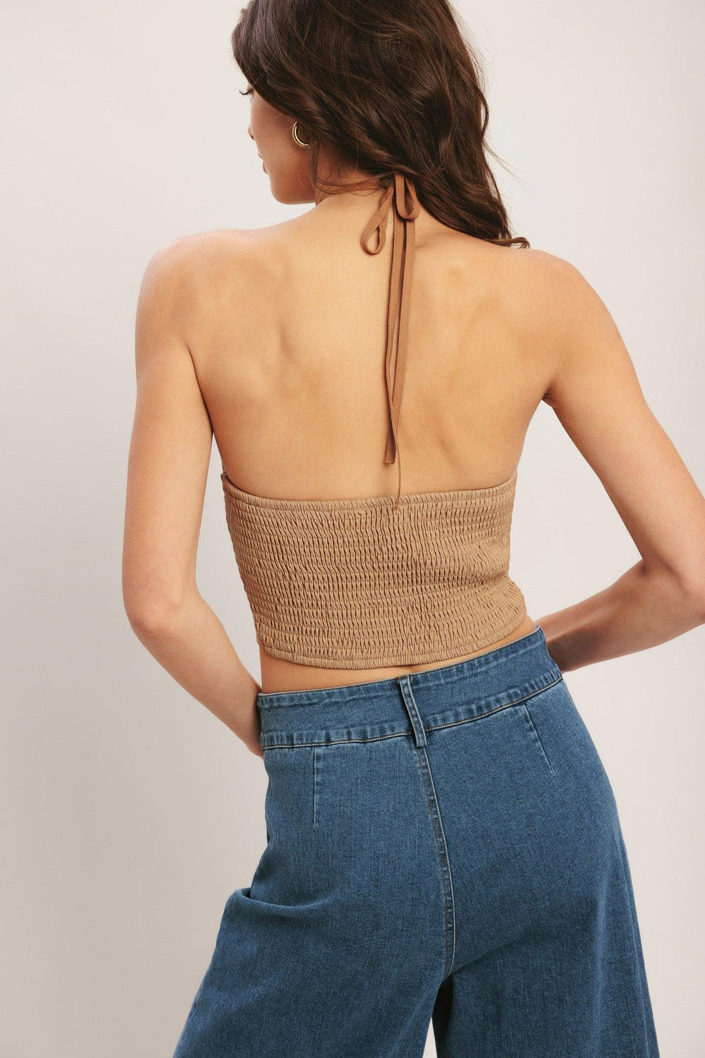 Caramel Coast Woven Crop Top from KADOU Boutique
