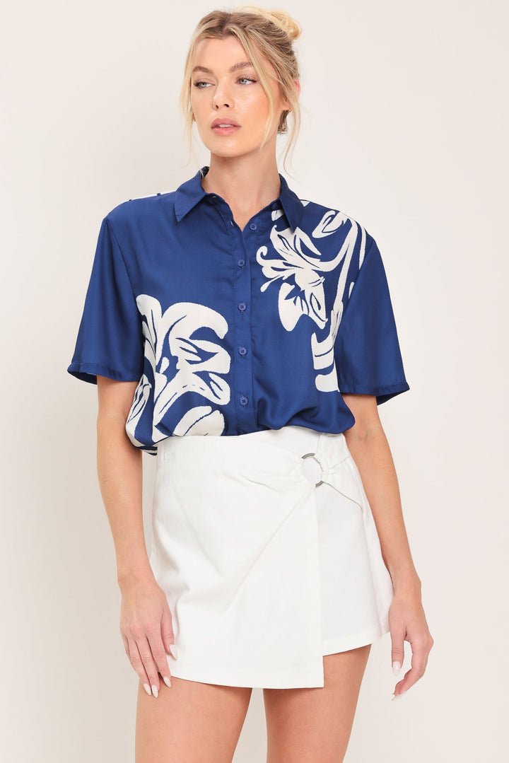 Coastal Bloom Woven Top from KADOU Boutique