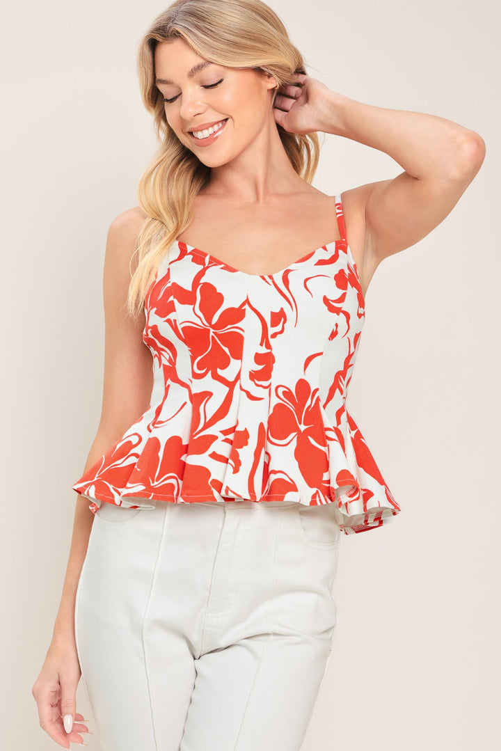 Scarlet Bloom Woven Top from KADOU Boutique