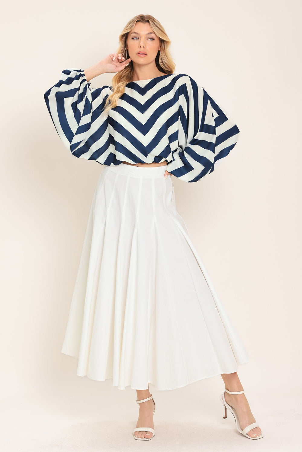 St. Tropez Stripe Woven Top from KADOU Boutique