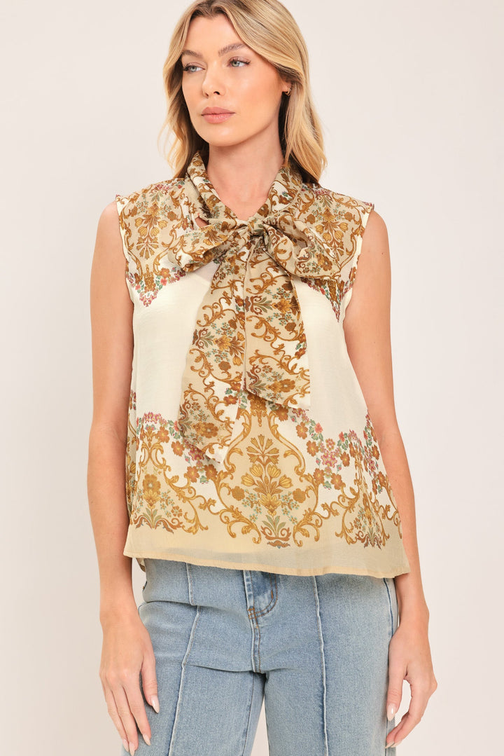 GILDED SCROLL PRINT TOP