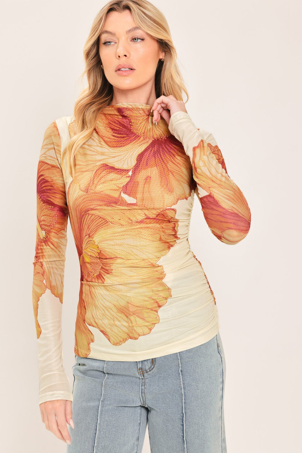 Tropic Bloom Power Mesh Top from KADOU Boutique