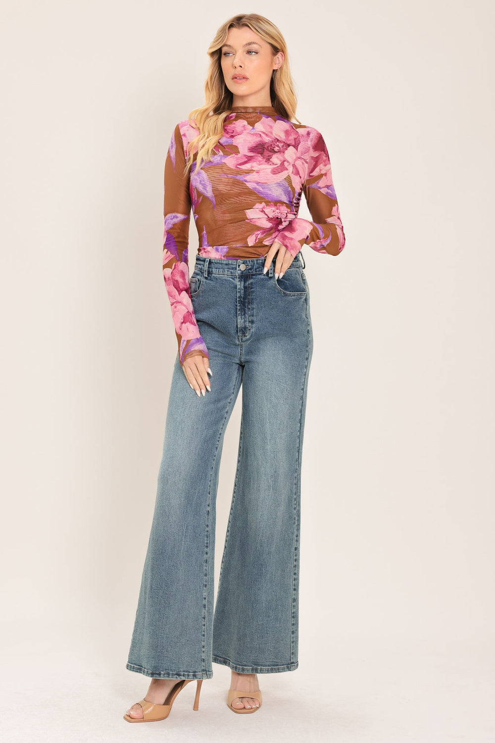 Plum Blossom Power Mesh Top from KADOU Boutique
