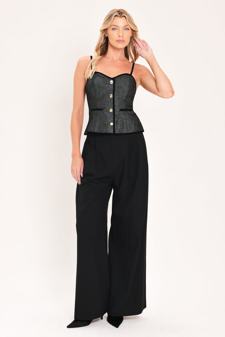 Metallic Hourglass Woven Top from KADOU Boutique
