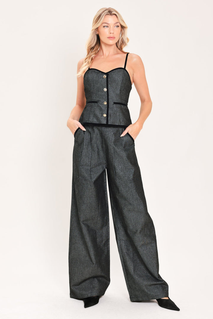 Metallic Hourglass Woven Top from KADOU Boutique