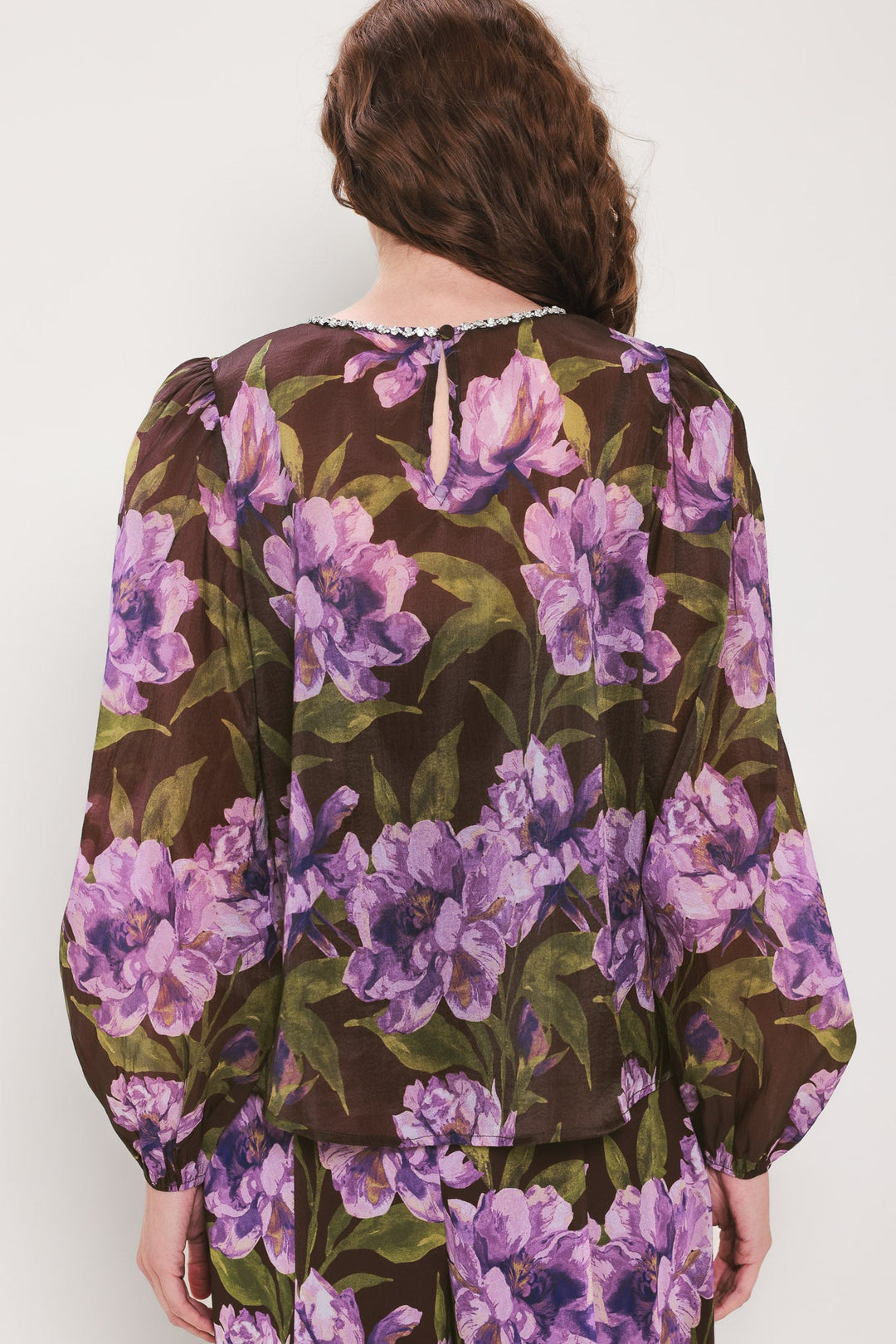 VINTAGE MERLOT WINE/PURPLE PRINTED TOP