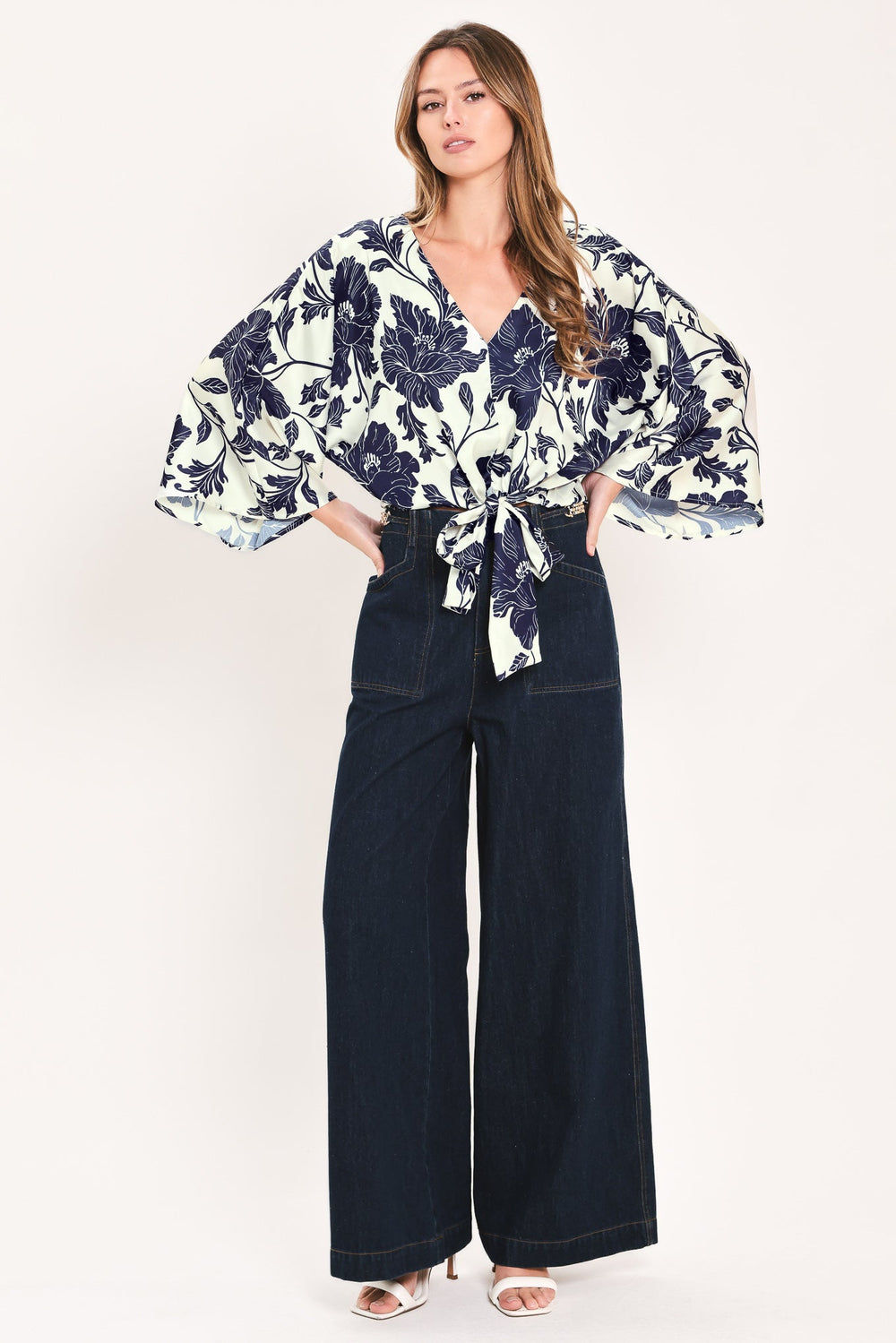 White Magnolia Current Woven Top from KADOU Boutique