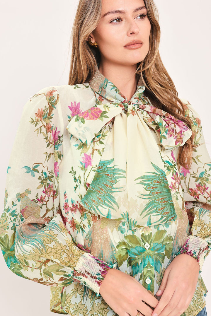 Paradise Petal Waltz Woven Top from KADOU Boutique
