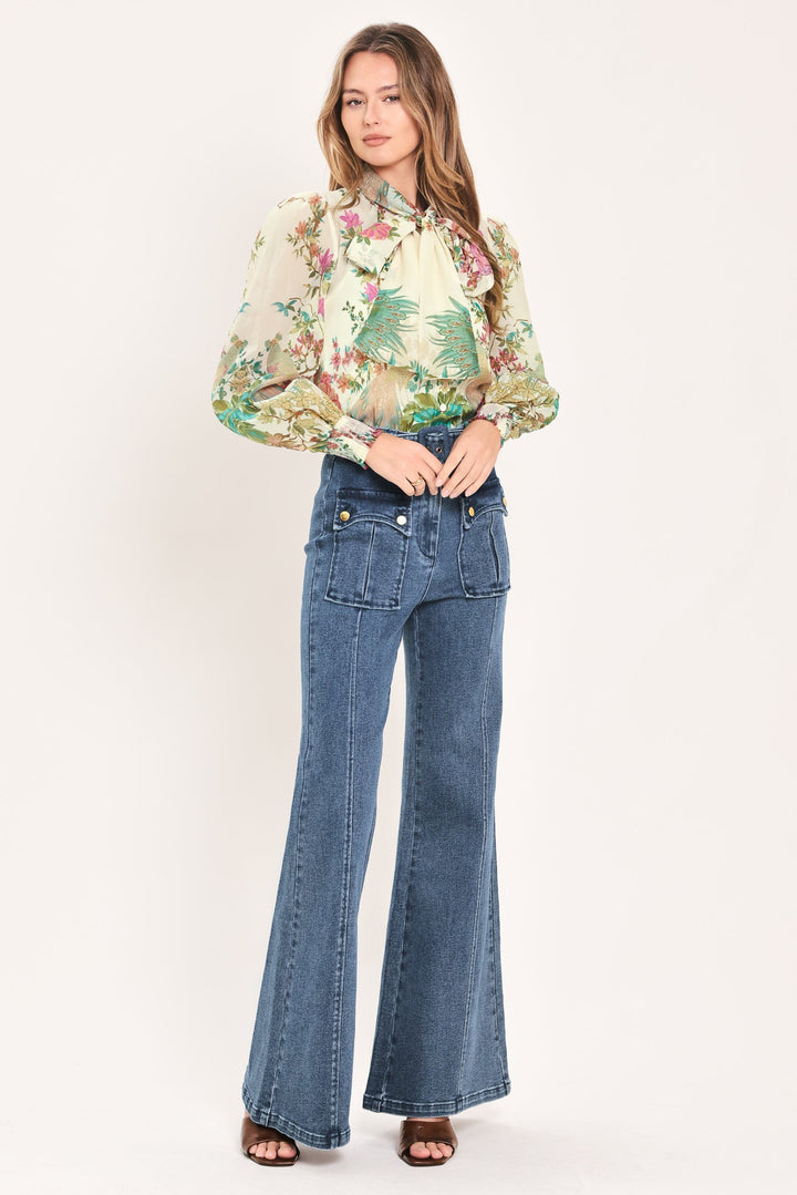 Paradise Petal Waltz Woven Top from KADOU Boutique