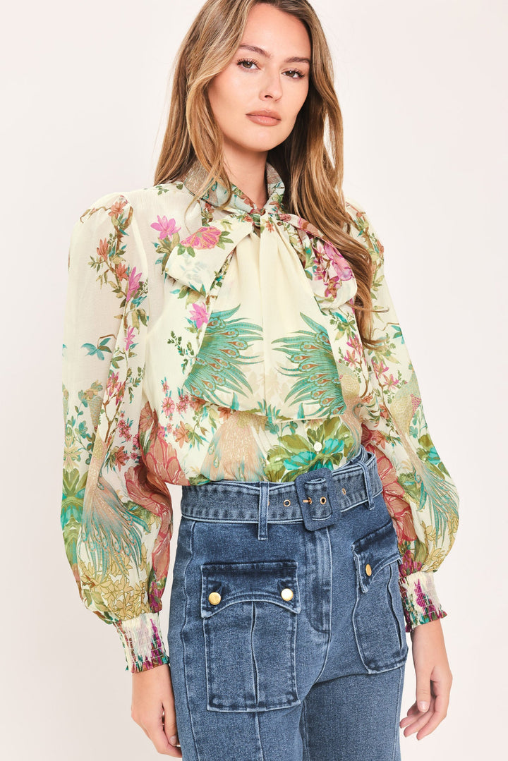 Paradise Petal Waltz Woven Top from KADOU Boutique
