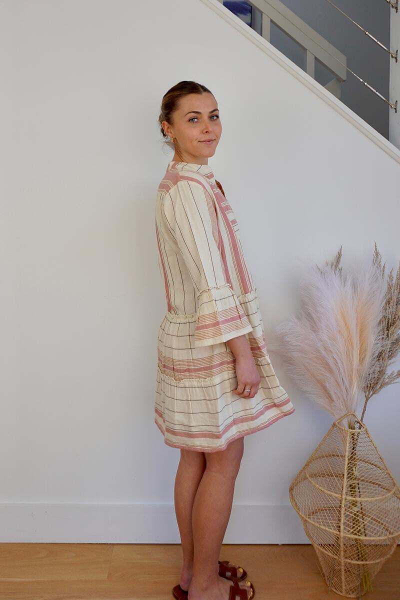 Dylan Mini Dress - Citrus Stripe from KADOU Boutique