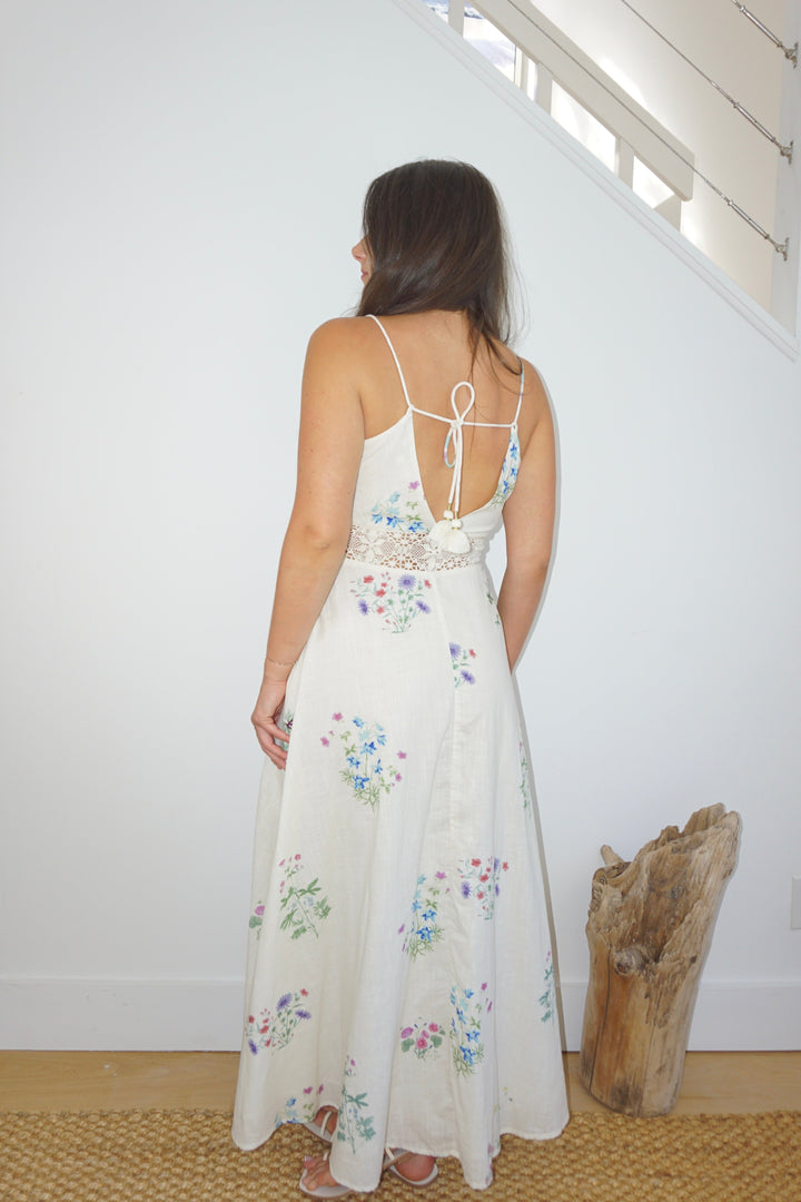 Isabella Dress in Cream Botanical