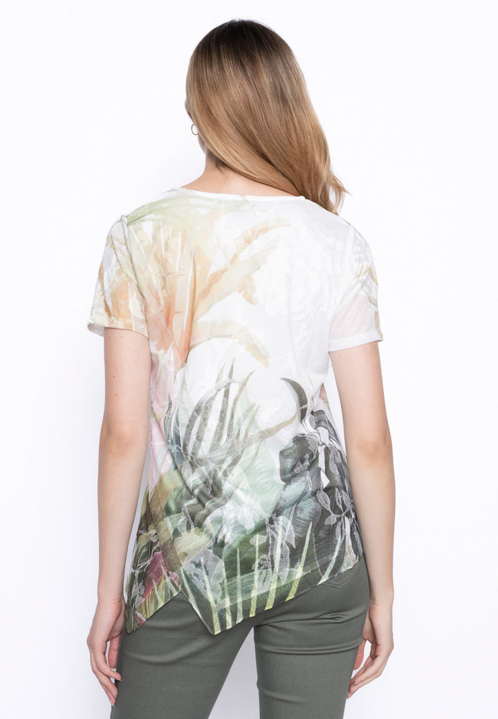 Green asymmetrical Hem Top 