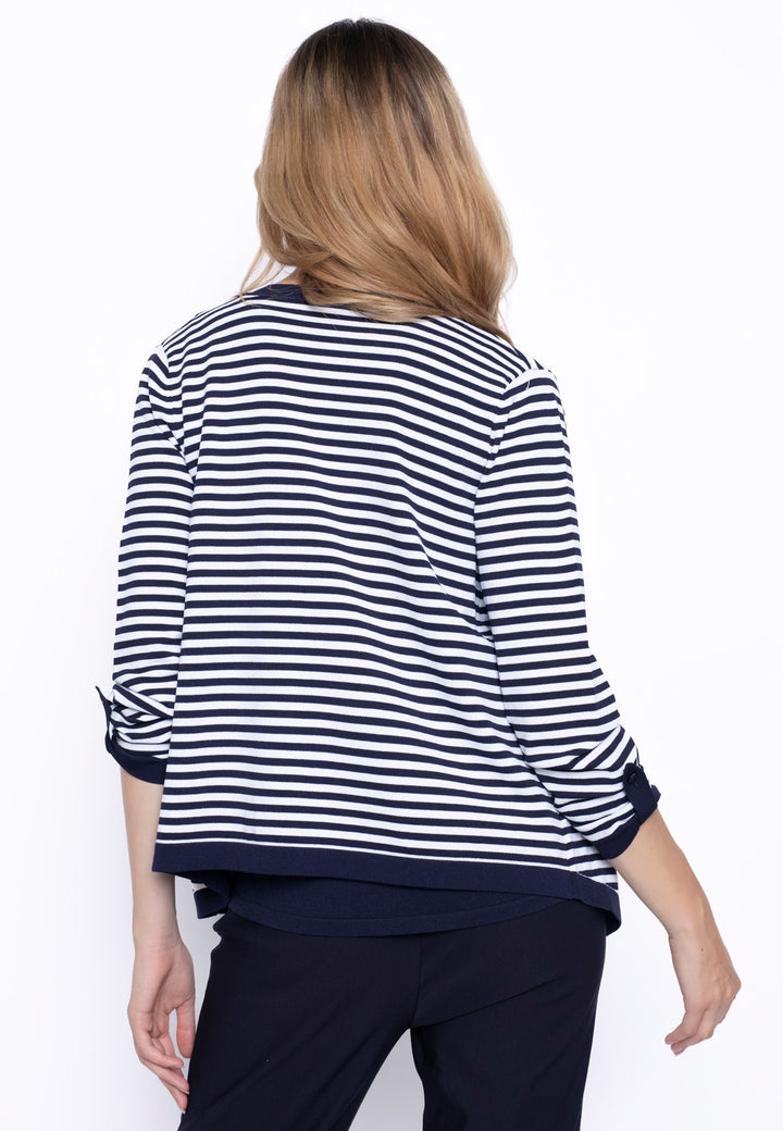 Open Front Stripe Jacket