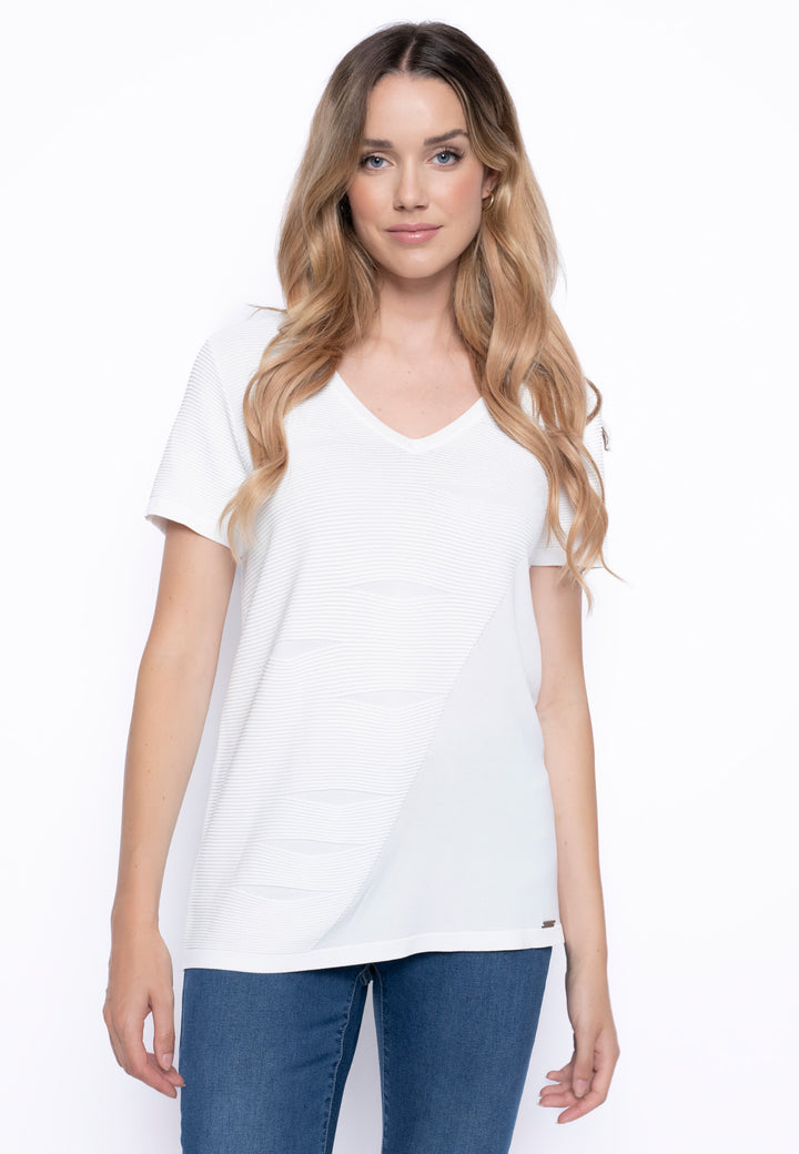 V-Neck Textured Knitted Top