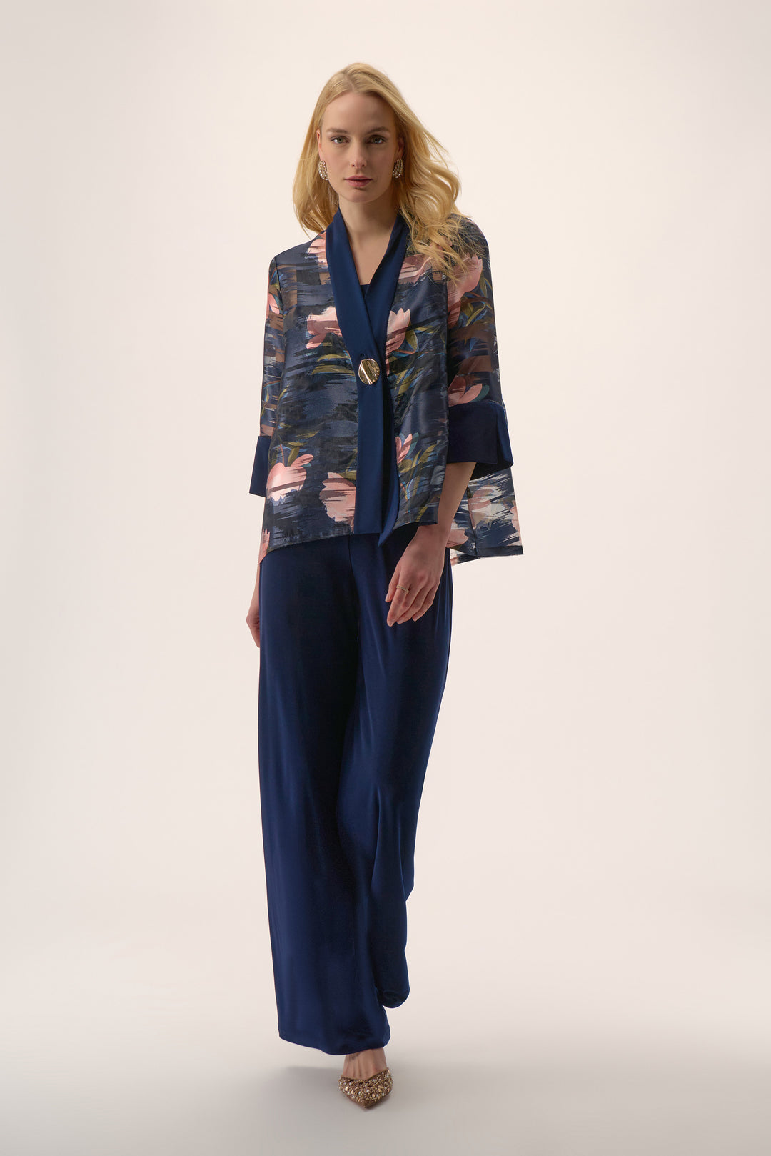 Signature | Jacquard Organza Floral Print Swing Jacket-254729-3316