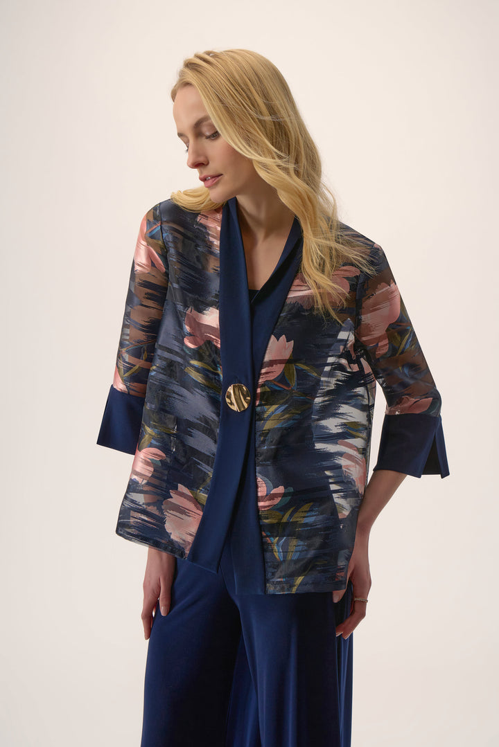Signature | Jacquard Organza Floral Print Swing Jacket-254729-3316