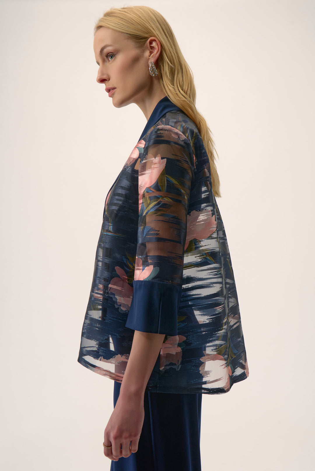 Signature | Jacquard Organza Floral Print Swing Jacket-254729-3316