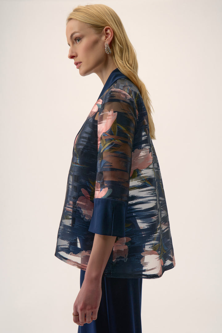 Signature | Jacquard Organza Floral Print Swing Jacket-254729-3316