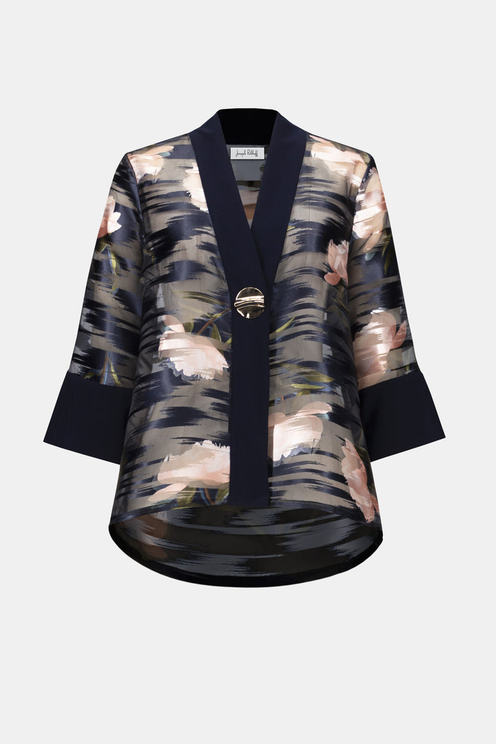 Signature | Jacquard Organza Floral Print Swing Jacket-254729-3316