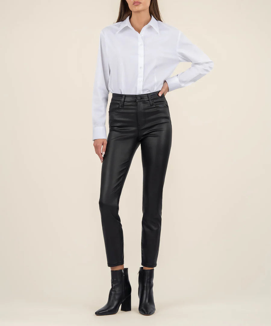 Charlize Coated High Rise Cigarette Leg Pants