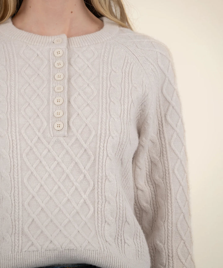 Lacy Turtle Neck With Front Buttons