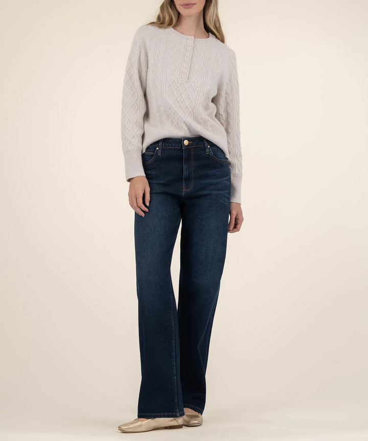 Lacy Turtle Neck With Front Buttons