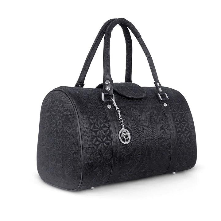 Mini Weekender Bag - Kala in black color. Side view.
