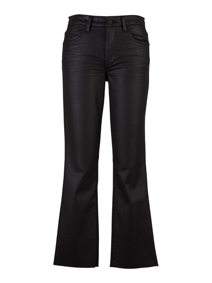 Kelsey Coated High Rise Ankle Flare Raw Hem