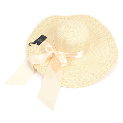 Women's Wide Brim Bow Straw Beach Hat
