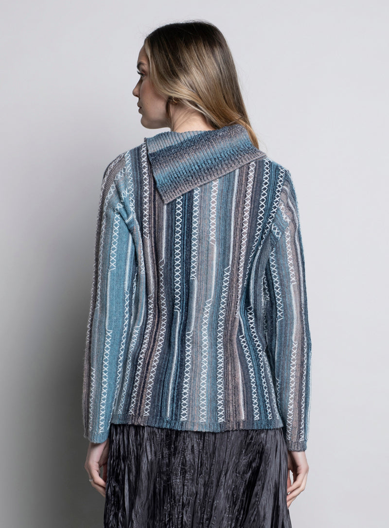 Split Collar Knit Sweater from KADOU Boutique