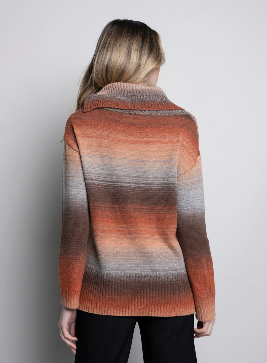 Split Collar Ombre Sweater from KADOU Boutique