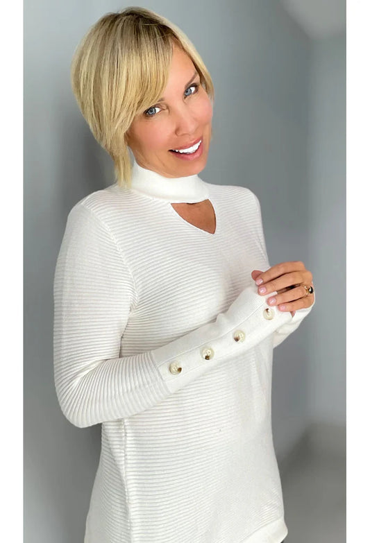 Sweater with Cut Out Neckline