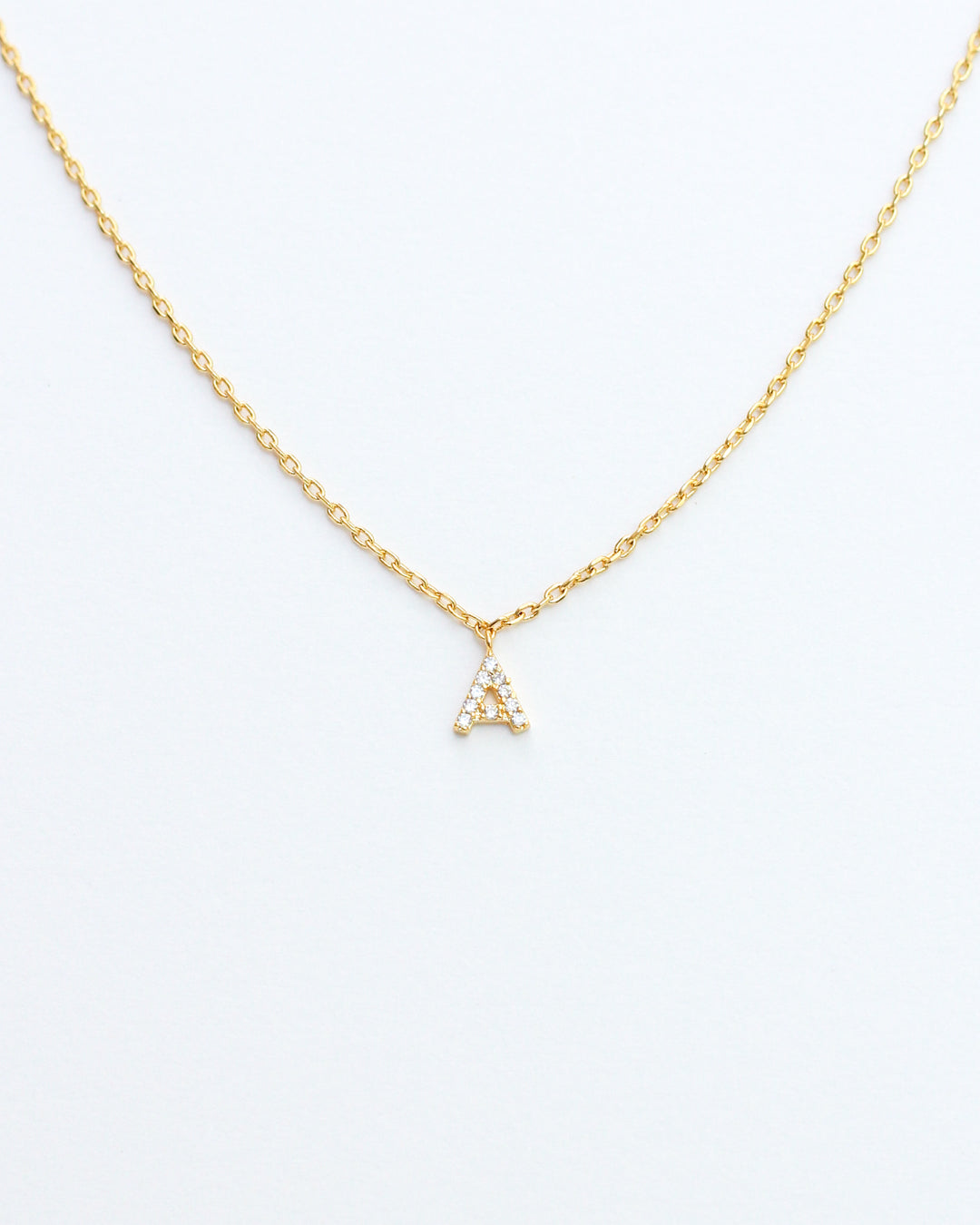 Gold letter necklace. Letter A.