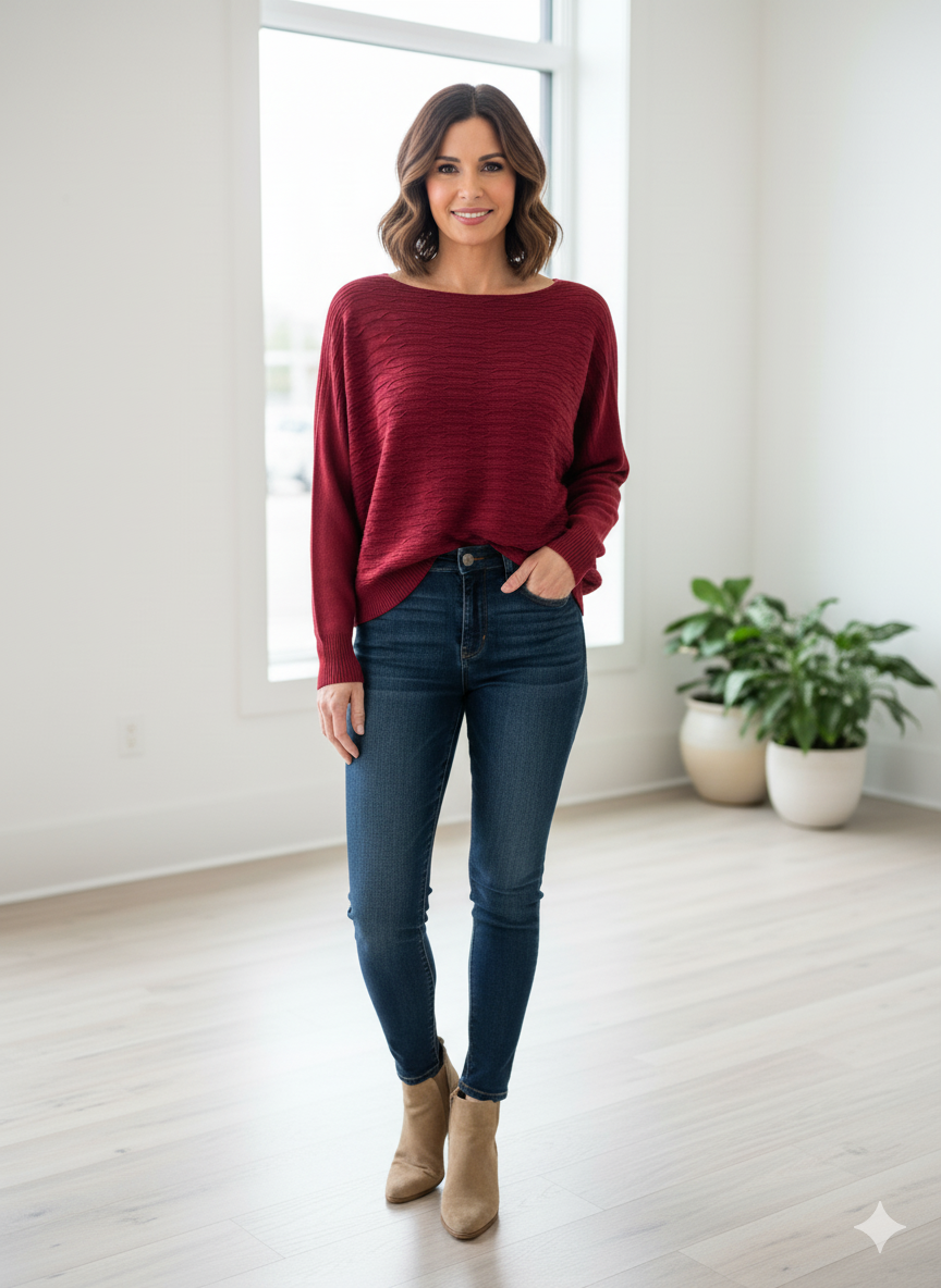 Burgundy Autumn Pullover 1