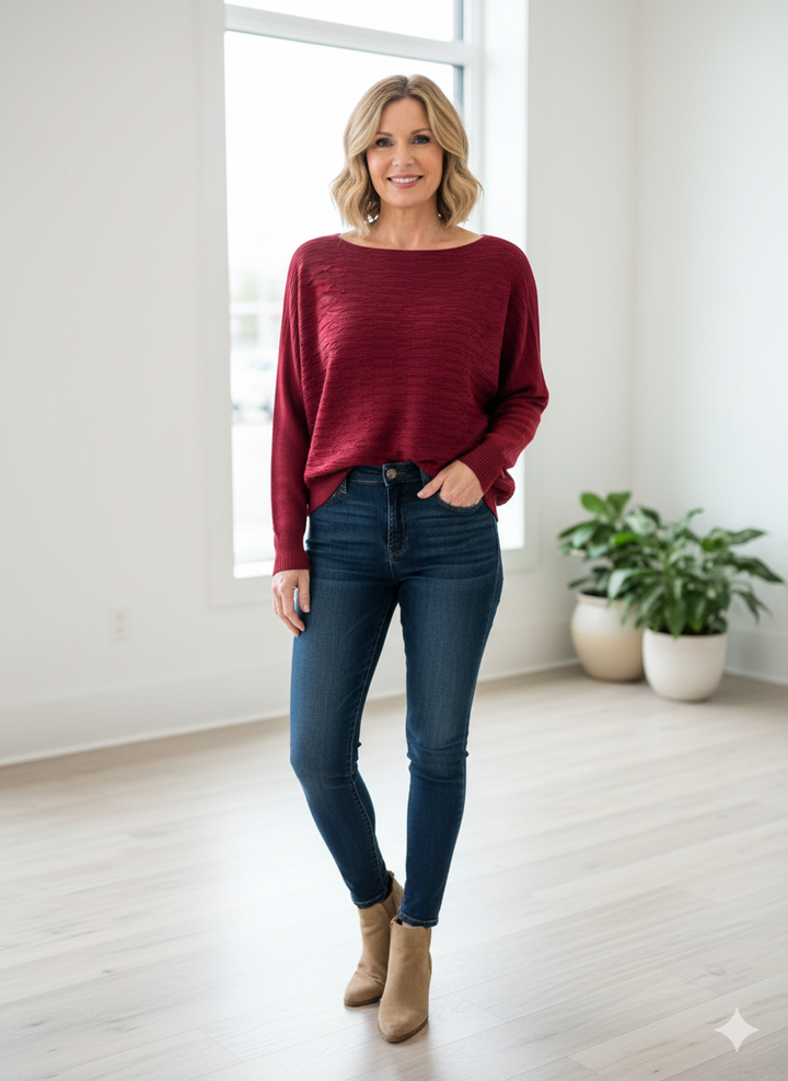 Burgundy Autumn Pullover 2
